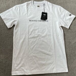 NEW New Era BTS Beyond The Scene Logo White And Black T Shirt Size XS Unisex